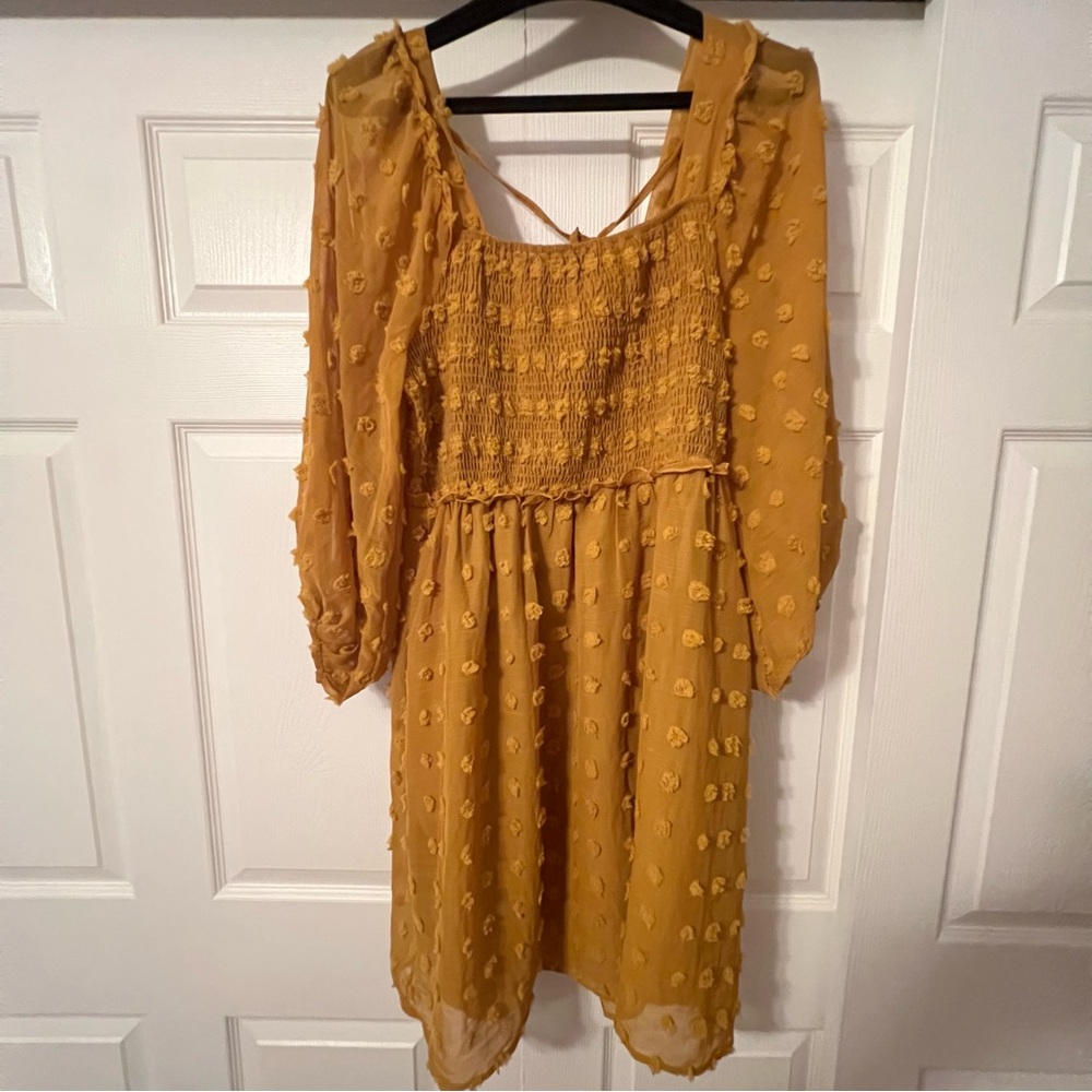 Mustard Yellow Textured Dress